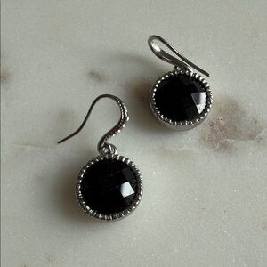 Vintage Black and Silver Drop Earrings